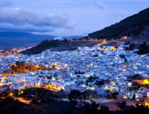 Panorama,Of,Chefchaouen,Blue,Town,In,Morocco,,Africa.,Chefchaouen,Or