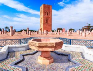 Rabat,,Morocco:,Beautiful,Square,With,Hassan,Tower,At,Mausoleum,Of